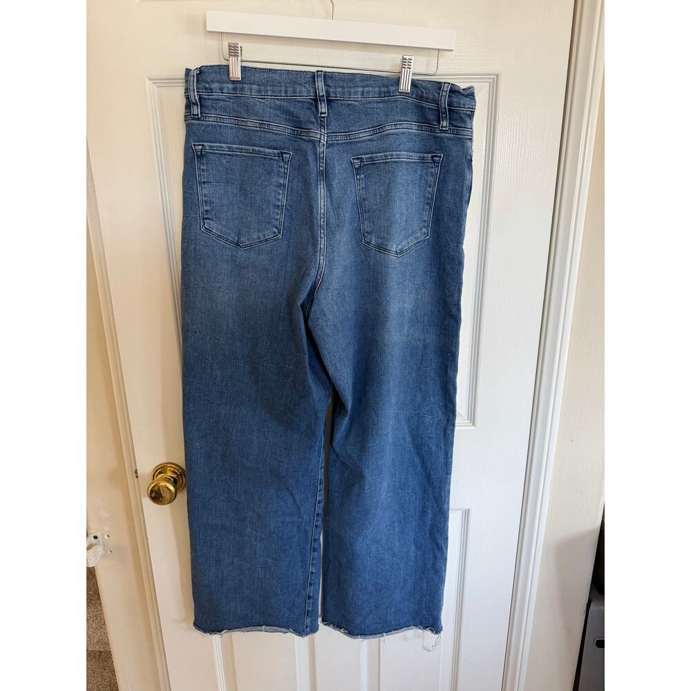 FRAME Le Slim Palazzo Jeans in 'Canals Raw' wash Size 33 — High Rise Wide Leg - Picture 6 of 7